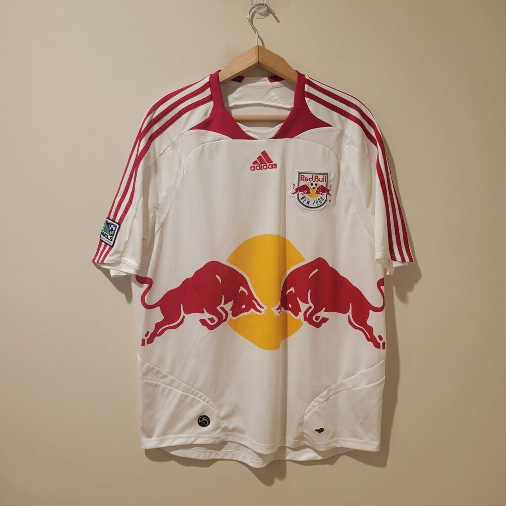 New York Red Bulls Adidas Climacool MLS Mens Football Soccer Jersey L 2008